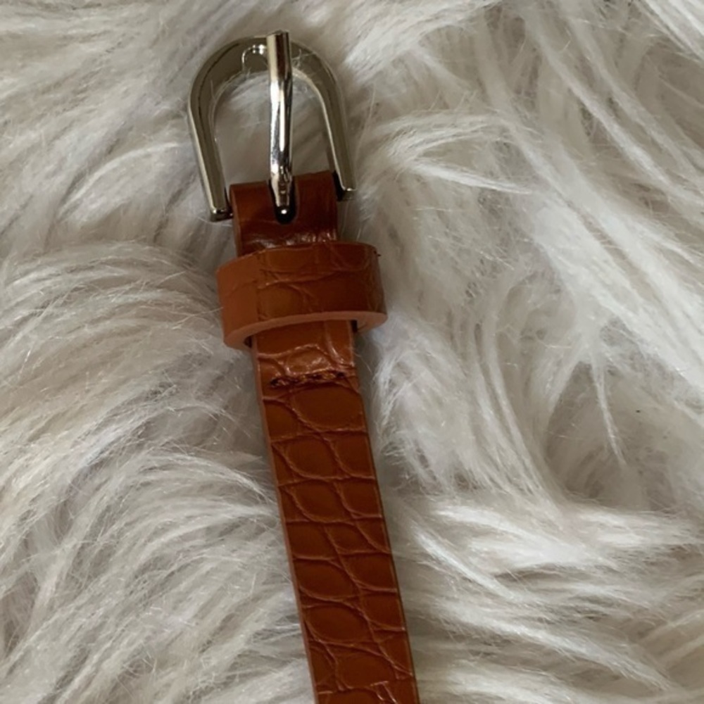Brown Faux Leather Belt Snake Skin‎